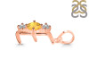 Citrine & White Topaz Alphabet E Pendant CIT-RDA-57.