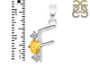 Citrine & White Topaz Alphabet F Pendant CIT-RDA-58.