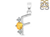 Citrine & White Topaz Alphabet F Pendant CIT-RDA-58.
