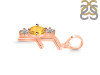 Citrine & White Topaz Alphabet F Pendant CIT-RDA-58.