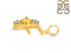 Citrine & White Topaz Alphabet F Pendant CIT-RDA-58.