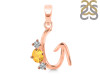 Citrine & White Topaz Alphabet G Pendant CIT-RDA-59.