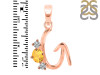 Citrine & White Topaz Alphabet G Pendant CIT-RDA-59.