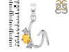 Citrine & White Topaz Alphabet G Pendant CIT-RDA-59.