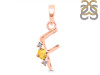 Citrine & White Topaz Alphabet F Pendant CIT-RDA-6.