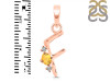 Citrine & White Topaz Alphabet F Pendant CIT-RDA-6.