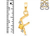 Citrine & White Topaz Alphabet F Pendant CIT-RDA-6.
