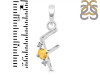 Citrine & White Topaz Alphabet F Pendant CIT-RDA-6.