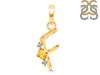Citrine & White Topaz Alphabet F Pendant CIT-RDA-6.
