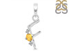 Citrine & White Topaz Alphabet F Pendant CIT-RDA-6.