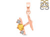 Citrine & White Topaz Alphabet H Pendant CIT-RDA-60.