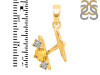 Citrine & White Topaz Alphabet H Pendant CIT-RDA-60.