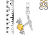 Citrine & White Topaz Alphabet H Pendant CIT-RDA-60.