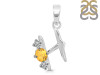 Citrine & White Topaz Alphabet H Pendant CIT-RDA-60.
