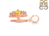 Citrine & White Topaz Alphabet H Pendant CIT-RDA-60.