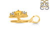 Citrine & White Topaz Alphabet H Pendant CIT-RDA-60.