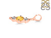 Citrine & White Topaz Alphabet I Pendant CIT-RDA-61.