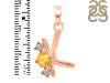 Citrine & White Topaz Alphabet K Pendant CIT-RDA-63.