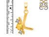 Citrine & White Topaz Alphabet K Pendant CIT-RDA-63.