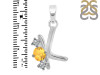 Citrine & White Topaz Alphabet K Pendant CIT-RDA-63.