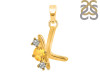 Citrine & White Topaz Alphabet K Pendant CIT-RDA-63.