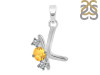 Citrine & White Topaz Alphabet K Pendant CIT-RDA-63.