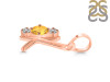 Citrine & White Topaz Alphabet K Pendant CIT-RDA-63.