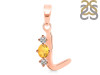 Citrine & White Topaz Alphabet L Pendant CIT-RDA-64.