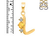 Citrine & White Topaz Alphabet L Pendant CIT-RDA-64.