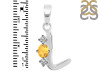 Citrine & White Topaz Alphabet L Pendant CIT-RDA-64.