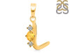 Citrine & White Topaz Alphabet L Pendant CIT-RDA-64.