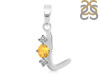 Citrine & White Topaz Alphabet L Pendant CIT-RDA-64.