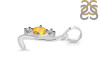 Citrine & White Topaz Alphabet L Pendant CIT-RDA-64.