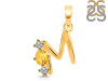 Citrine & White Topaz Alphabet M Pendant CIT-RDA-65.