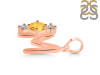 Citrine & White Topaz Alphabet M Pendant CIT-RDA-65.