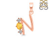 Citrine & White Topaz Alphabet N Pendant CIT-RDA-66.
