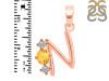 Citrine & White Topaz Alphabet N Pendant CIT-RDA-66.