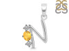 Citrine & White Topaz Alphabet N Pendant CIT-RDA-66.