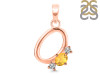 Citrine & White Topaz Alphabet O Pendant CIT-RDA-67.