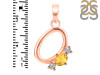 Citrine & White Topaz Alphabet O Pendant CIT-RDA-67.