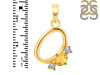 Citrine & White Topaz Alphabet O Pendant CIT-RDA-67.