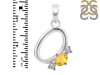 Citrine & White Topaz Alphabet O Pendant CIT-RDA-67.