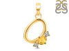Citrine & White Topaz Alphabet O Pendant CIT-RDA-67.