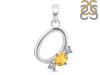 Citrine & White Topaz Alphabet O Pendant CIT-RDA-67.