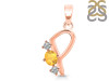 Citrine & White Topaz Alphabet P Pendant CIT-RDA-68.
