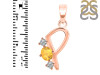 Citrine & White Topaz Alphabet P Pendant CIT-RDA-68.