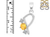 Citrine & White Topaz Alphabet P Pendant CIT-RDA-68.