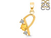 Citrine & White Topaz Alphabet P Pendant CIT-RDA-68.