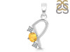 Citrine & White Topaz Alphabet P Pendant CIT-RDA-68.