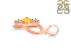 Citrine & White Topaz Alphabet P Pendant CIT-RDA-68.
